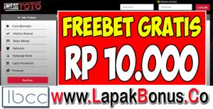 InemToto.com – Freebet Gratis Rp 10.000 Tanpa Deposit