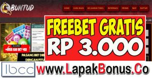 Buntud.net bagi-bagi freebet gratis Rp 3.000 tanpa deposit.